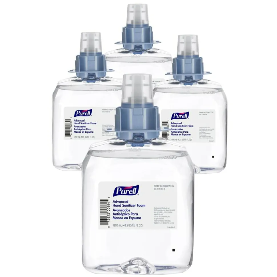 Purell Advanced Hand Sanitizer Foam Refills, 40.57 Oz, Pack Of 4 Refills