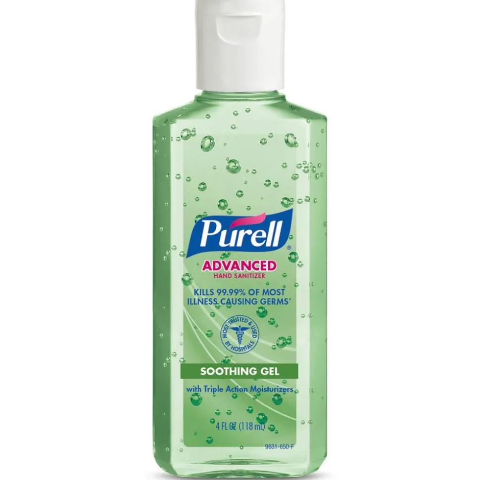 PURELL Advanced Hand Sanitizer Soothing Gel, Fresh Scent, 4 fl oz Portable Flip Cap Bottle