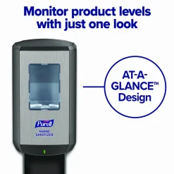 PURELL CS8 Hand Sanitizer Floor Stand with Dispenser, 1,200 mL, 13.5 x 5 x 28.5, Graphite