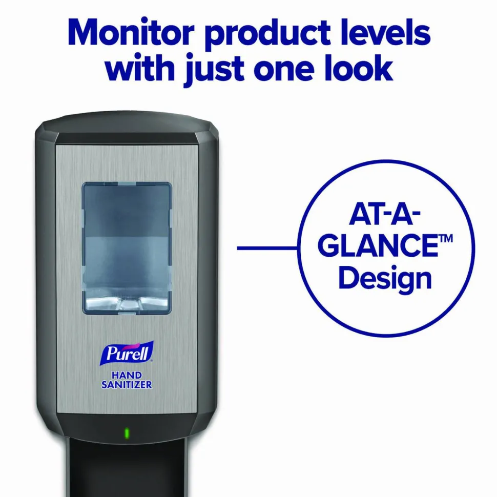 PURELL CS8 Hand Sanitizer Floor Stand with Dispenser, 1,200 mL, 13.5 x 5 x 28.5, Graphite