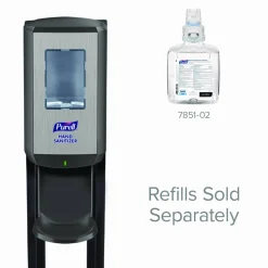 PURELL CS8 Hand Sanitizer Floor Stand with Dispenser, 1,200 mL, 13.5 x 5 x 28.5, Graphite