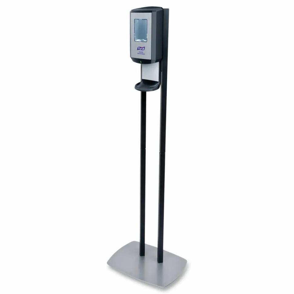 PURELL CS8 Hand Sanitizer Floor Stand with Dispenser, 1,200 mL, 13.5 x 5 x 28.5, Graphite