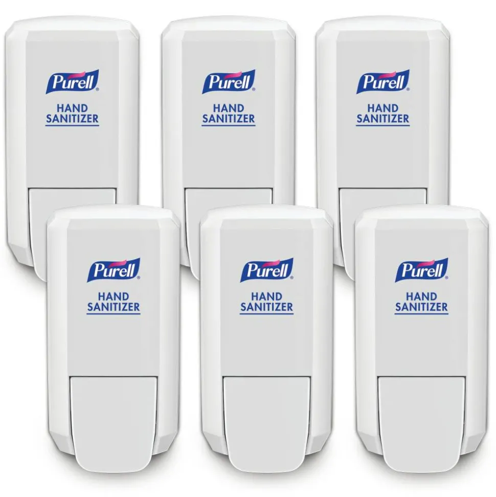 Purell CS2 Push-Style Hand Sanitizer Dispensers, White, Case Of 6 Dispensers
