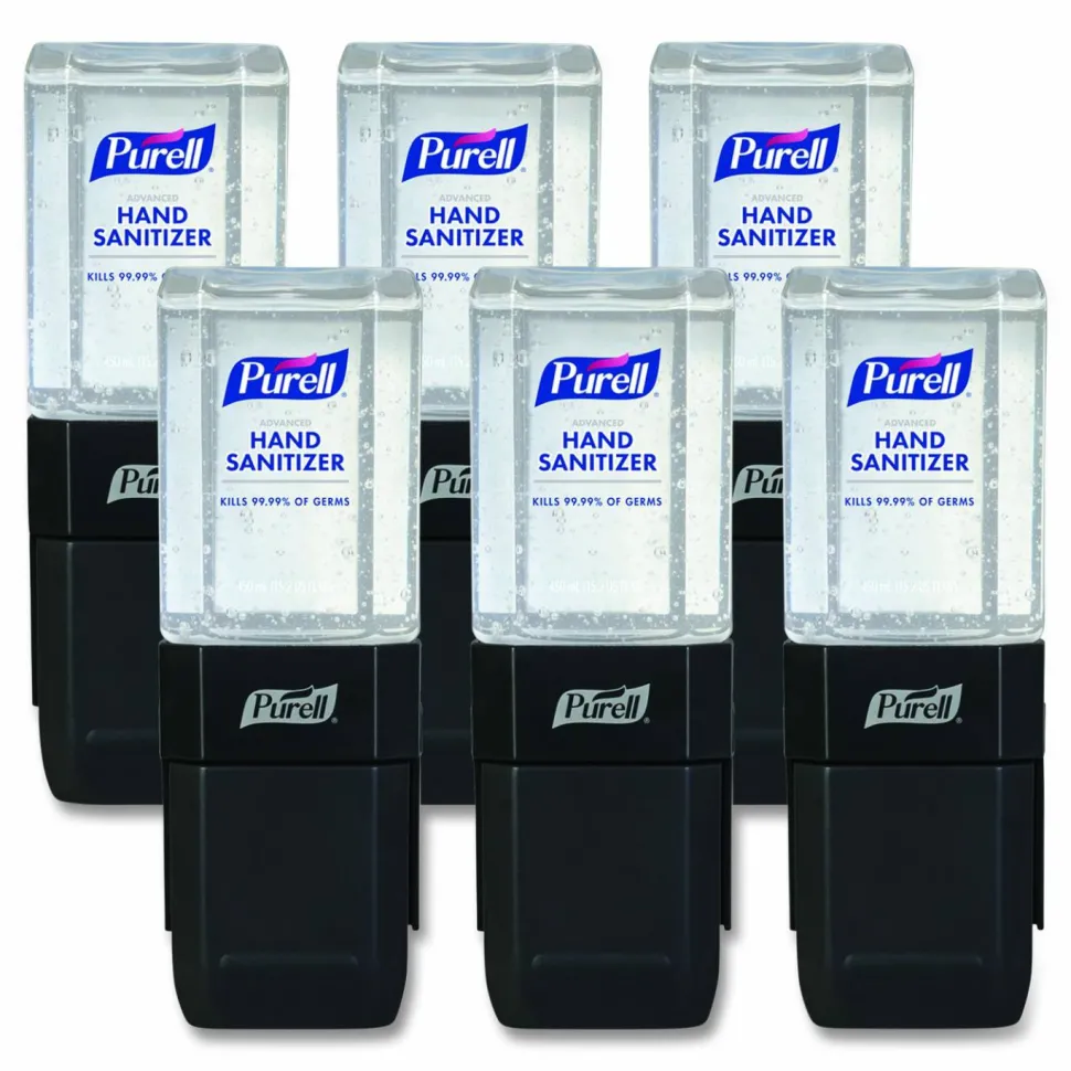 PURELL ES1 Hand Sanitizer Dispenser Starter Kit, 450 mL, 3.12 x 5.88 x 5.81, Graphite, 6 Kits/Carton