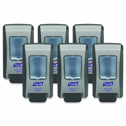 PURELL FMX-20 Soap Push-Style Dispenser, 2,000 mL, 6.5 x 4.65 x 11.86, Graphite/Chrome, 6/Carton