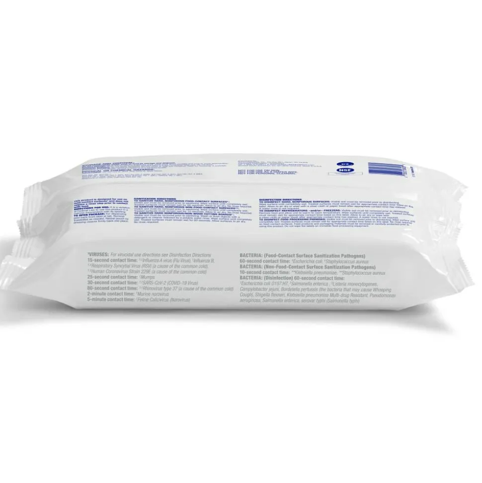 Purell Foodservice Surface Sanitizing Wipes, Fragrance Free, 7-7/16” x 9”, White, 72 Wipes Per Flowpack, Case Of 12 Packs