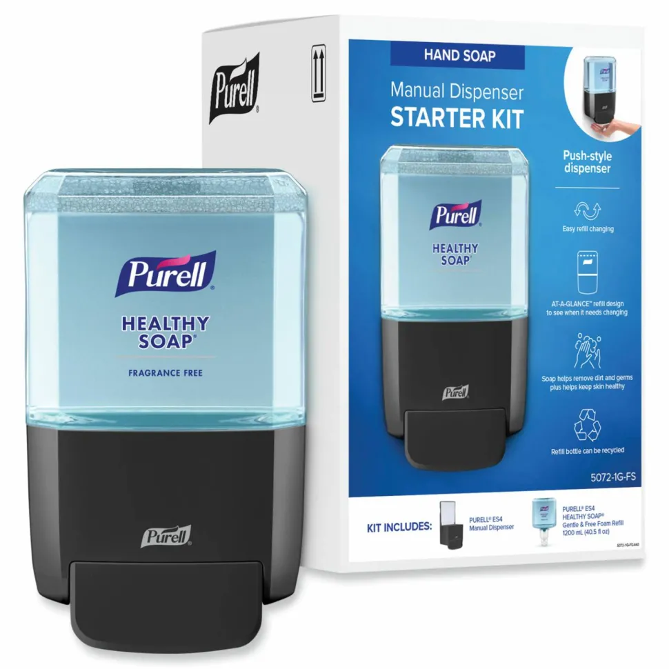 PURELL HEALTHY SOAP Gentle and Free Foam ES4 Starter Kit, 1,200 mL, Graphite