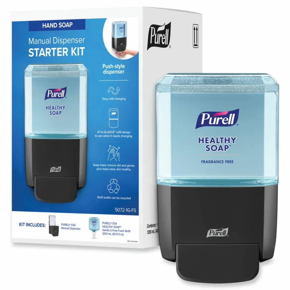PURELL HEALTHY SOAP Gentle and Free Foam ES4 Starter Kit, 1,200 mL, Graphite