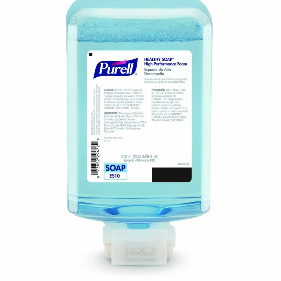 PURELL HEALTHY SOAP With CLEAN RELEASE Technology Foam ES10 Refills, Fragrance Free, 1200 mL, Clear, Case Of 2 Refills