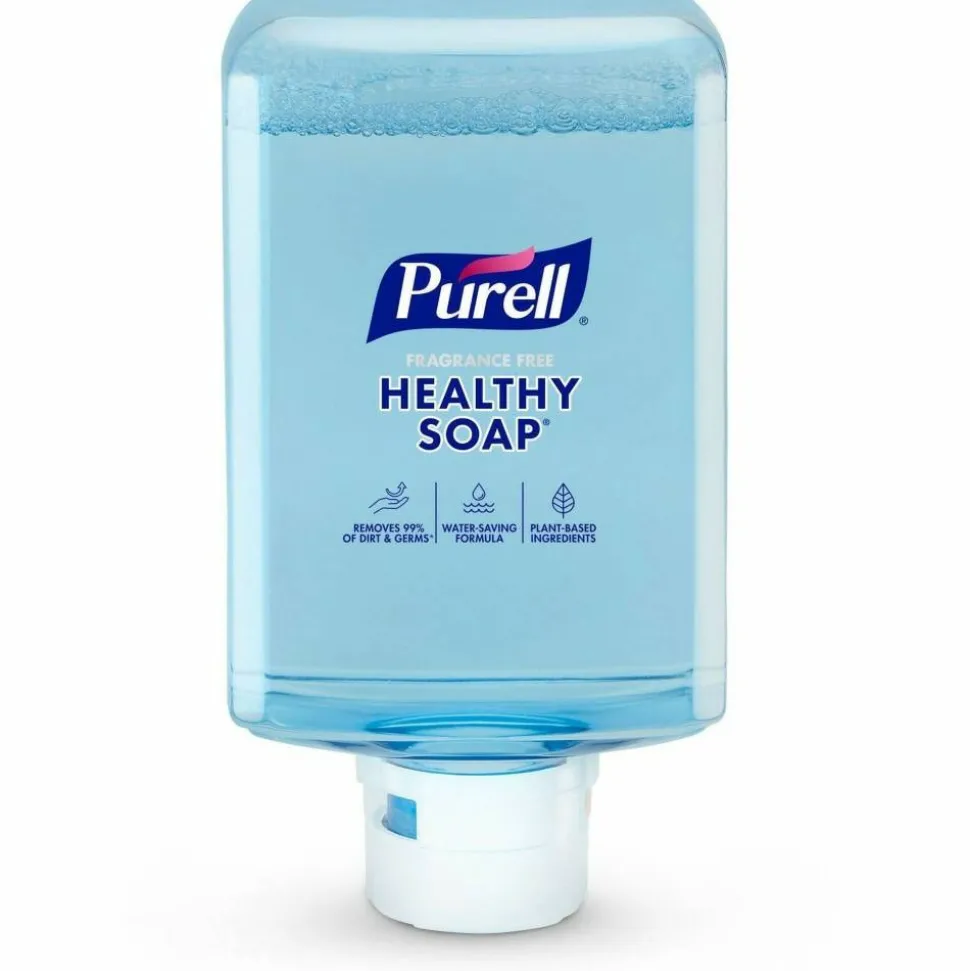PURELL HEALTHY SOAP With CLEAN RELEASE Technology Foam ES10 Refills, Fragrance Free, 1200 mL, Clear, Case Of 2 Refills