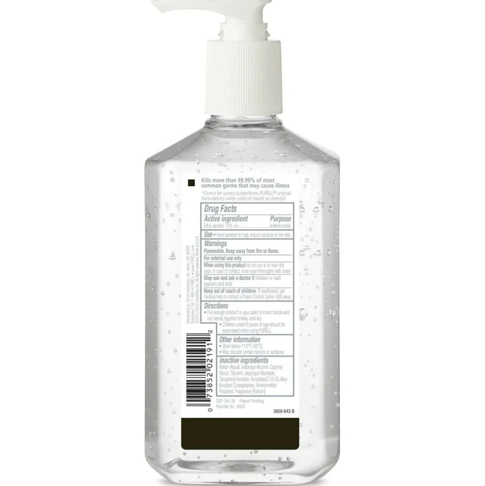 Purell Instant Hand Sanitizer, 12 Oz. Pump Bottles, Case Of 12
