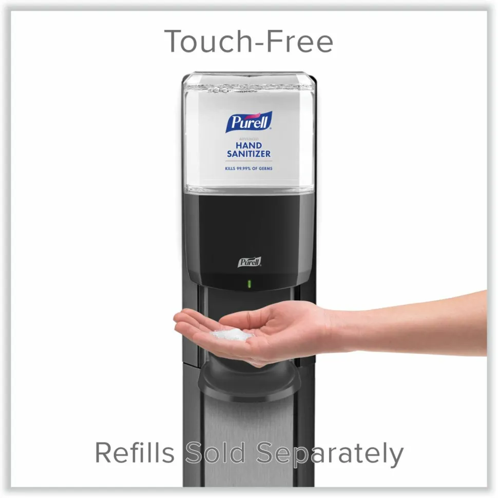 Purell MESSENGER ES6 Floor Stand With Dispenser, 40"H x 16-3/4"W x 6"D, Graphite