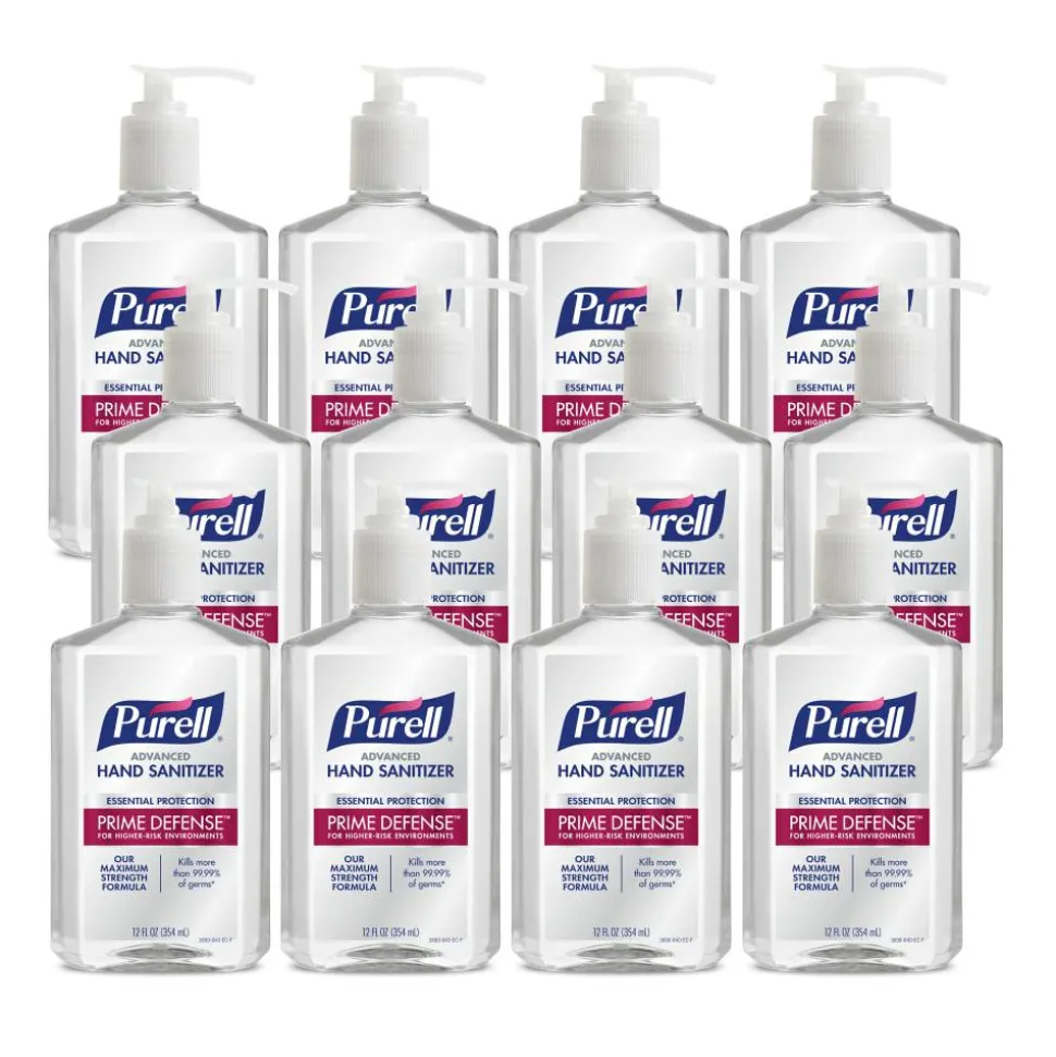 PURELL PRIME DEFENSE Advanced Hand Sanitizer, 12 fl oz Pump Bottle, Case of 12 Bottles