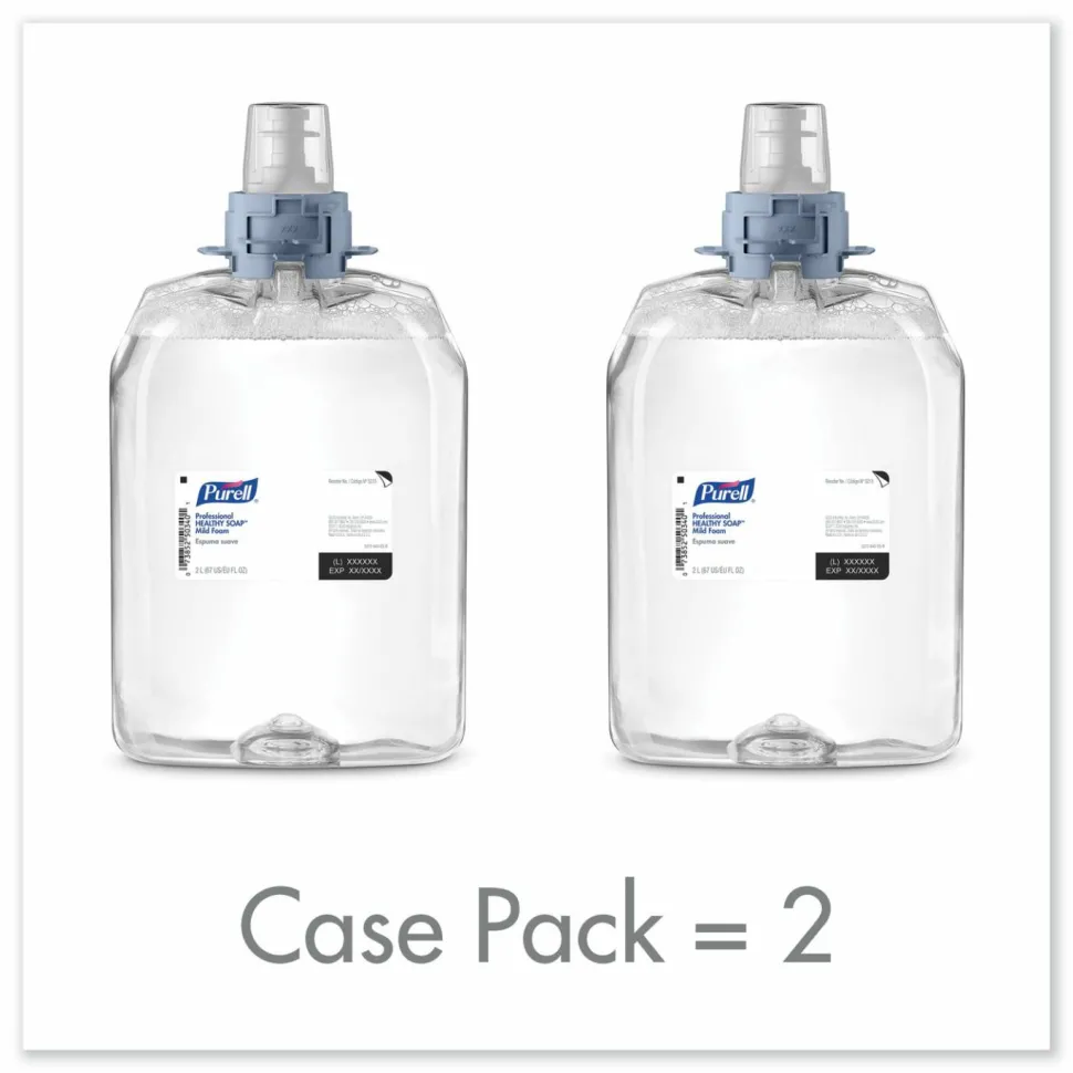 PURELL Professional HEALTHY SOAP Mild Foam, Refill for PURELL FMX-20 Manual Soap Dispenser, Fragrance-Free, 2,000 mL, 2/Carton