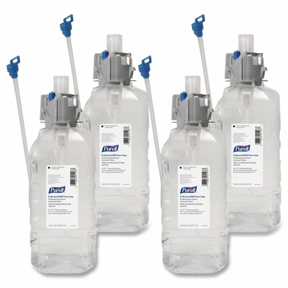 PURELL Professional Mild Foam Soap Refill, For CX, CXi, CXT Dispensers, Fragrance-Free, 1,500 mL, 4/Carton