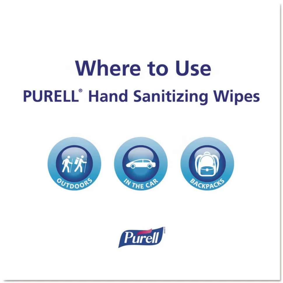 PURELL Sanitizing Hand Wipes, Individually Wrapped, 5 x 7, Unscented, White, 4,000 Wipes/Carton