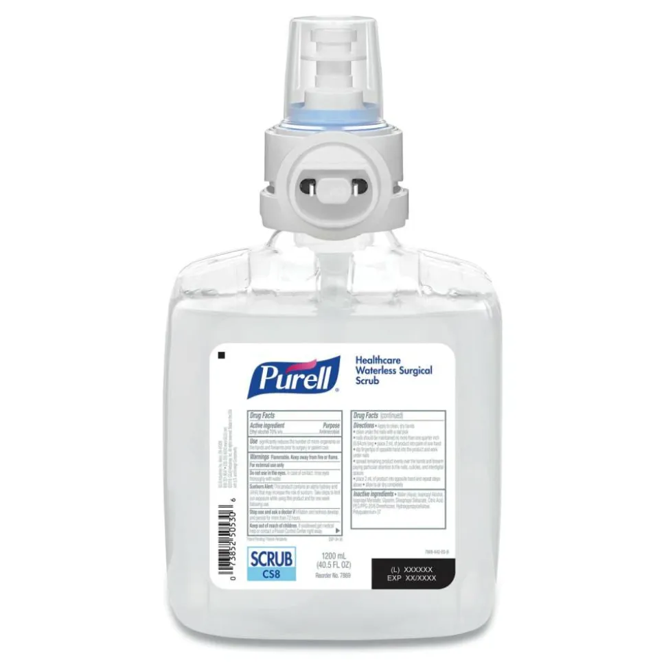 PURELL Waterless Surgical Scrub Gel Hand Sanitizer, 40.58oz (1,200 mL) Refill Bottle, Fragrance-Free, For CS-8 Dispenser, 2/Carton