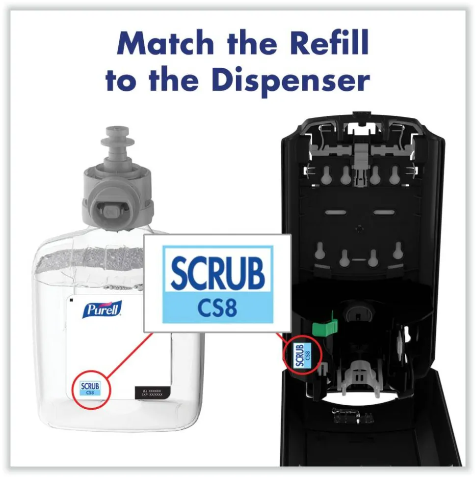 PURELL Waterless Surgical Scrub Gel Hand Sanitizer, 40.58oz (1,200 mL) Refill Bottle, Fragrance-Free, For CS-8 Dispenser, 2/Carton