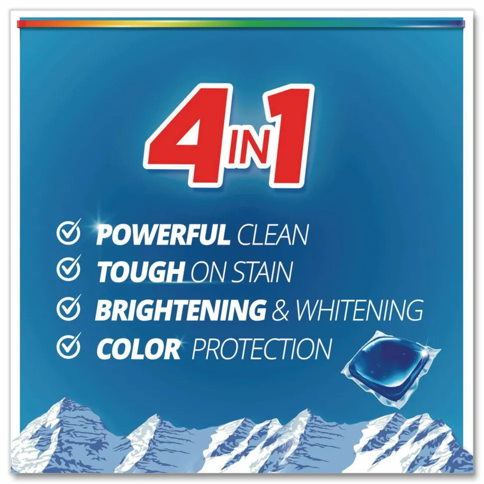 Purex 4-in-1 HE Laundry Detergent Pacs, Fresh Mountain Breeze Scent, 66 Pods/Bag, 4 Bags/Carton