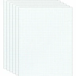 Quadrille Pads, 4 x 4 Squares/Inch, 50 Sheets, White, Pack Of 6