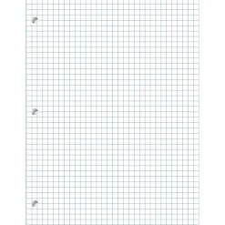 Quadrille-Ruled Notebook Filler Paper, 8" x 10 1/2", White, Pack Of 80 Sheets