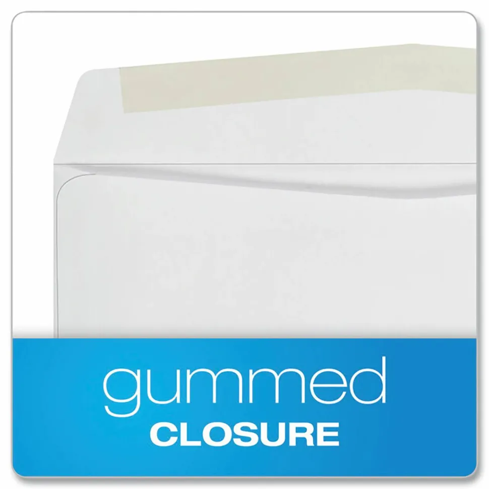 Quality Park #10 Business Envelopes, Gummed Seal, White, Box Of 500