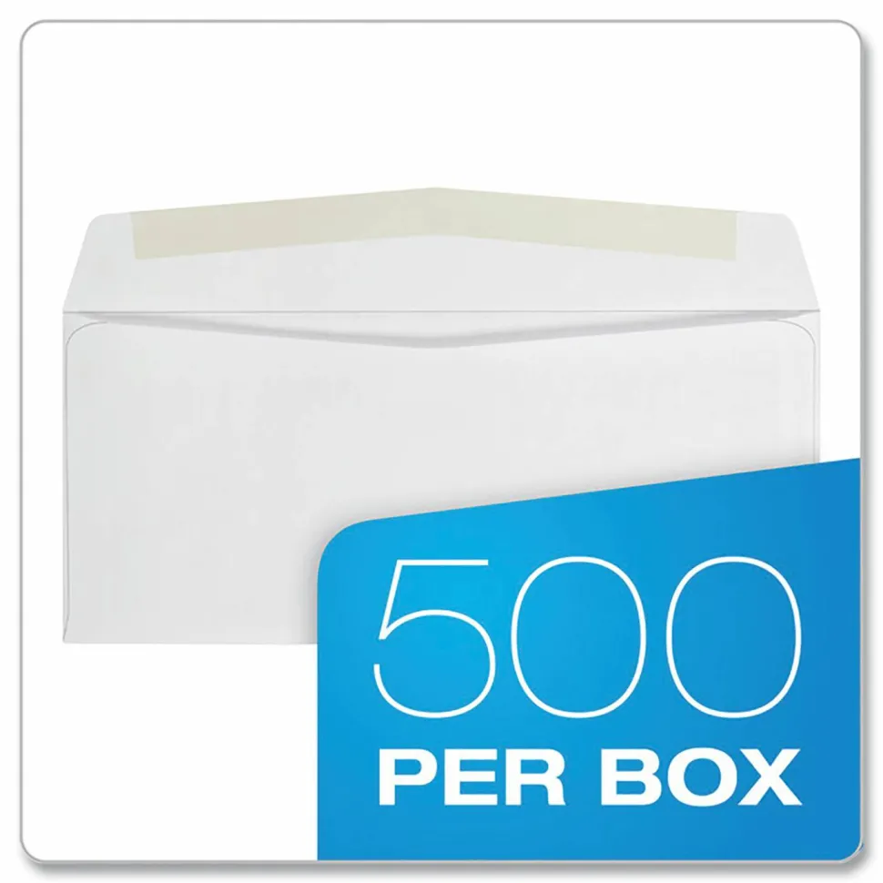 Quality Park #10 Business Envelopes, Gummed Seal, White, Box Of 500