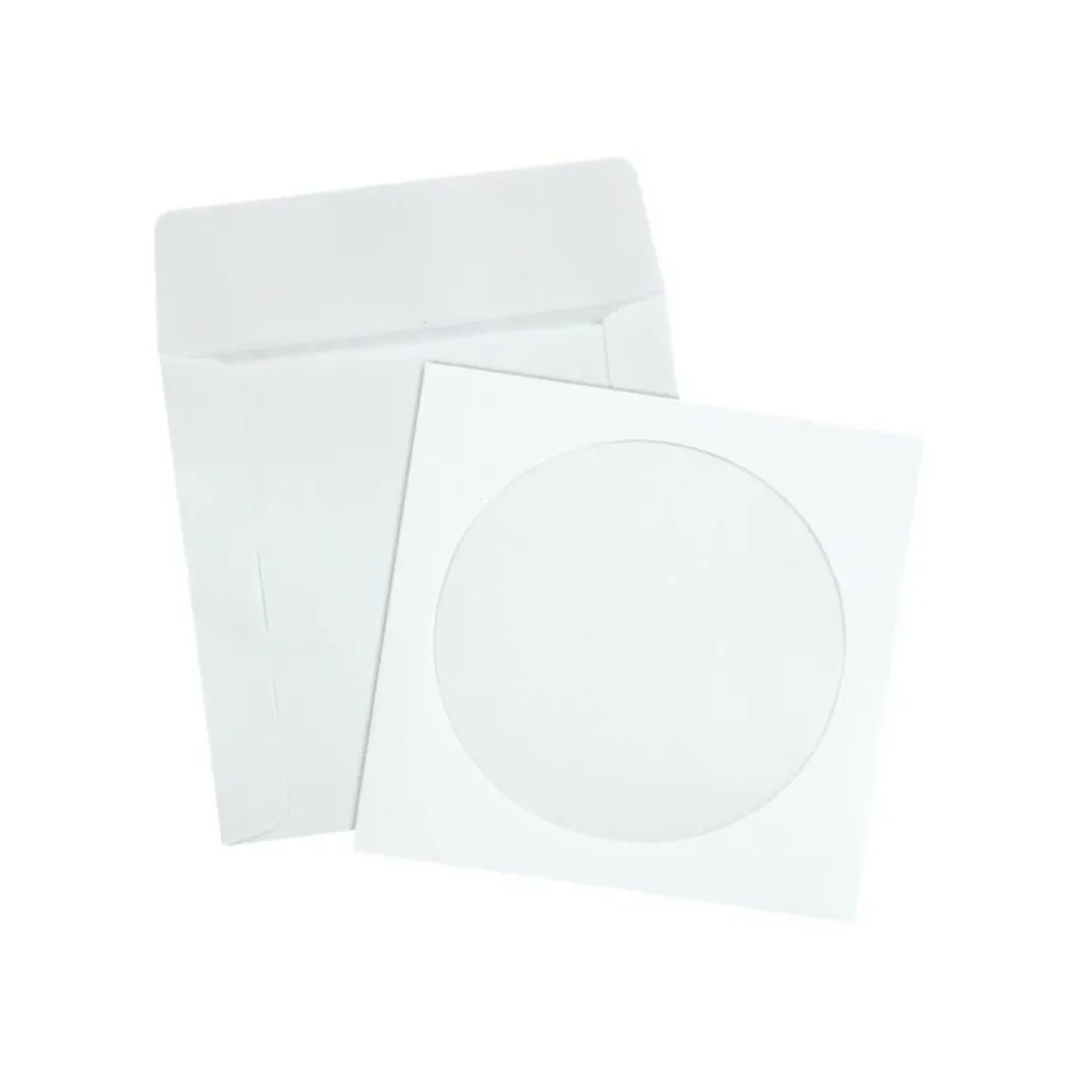 Quality Park CD/DVD Envelopes, 4 7/8" x 5", White, Box Of 100