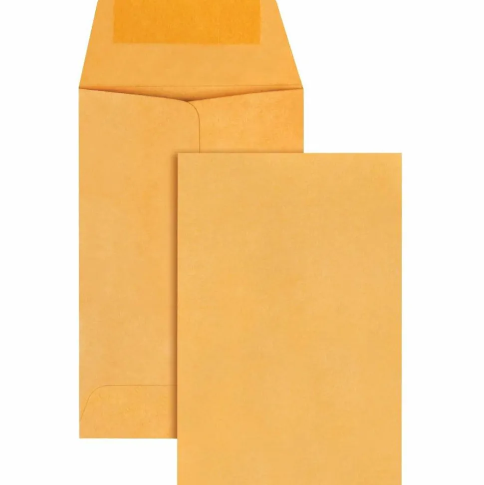 Quality Park #1 Coin Envelopes, Brown Kraft, Box Of 500