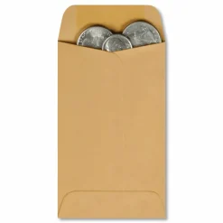 Quality Park #1 Coin Envelopes, Brown Kraft, Box Of 500