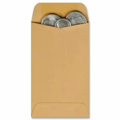 Quality Park Coin Envelopes, 2 1/2" x 4 1/4", Brown Kraft, Box Of 500