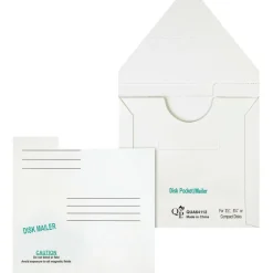 Quality Park 5 1/4" Economy Disk Mailers - Disc/Diskette - 6" Width x 5 7/8" Length - Paperboard - 10 / Pack - White