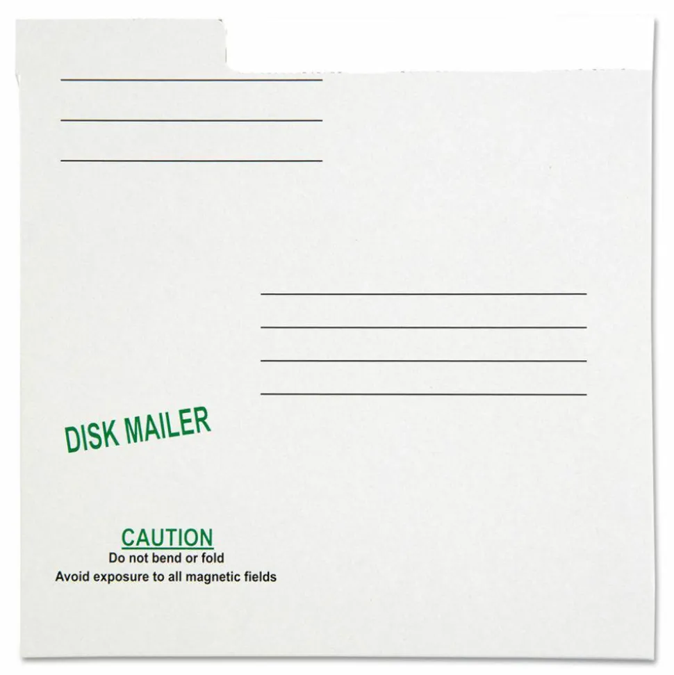 Quality Park 5 1/4" Economy Disk Mailers - Disc/Diskette - 6" Width x 5 7/8" Length - Paperboard - 10 / Pack - White