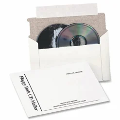 Quality Park Foam Lined Disk/CD Mailers, 5 1/8" x 5", 100% Recycled, White, Box Of 25