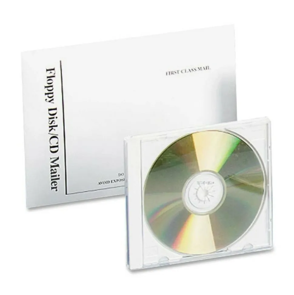 Quality Park Foam Lined Disk/CD Mailers, 5 1/8" x 5", 100% Recycled, White, Box Of 25