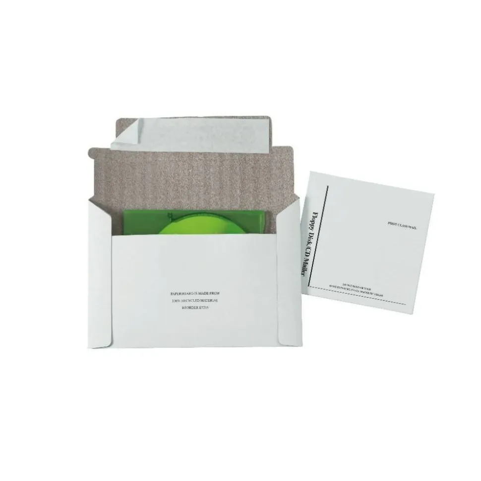 Quality Park Foam Lined Disk/CD Mailers, 5 1/8" x 5", 100% Recycled, White, Box Of 25