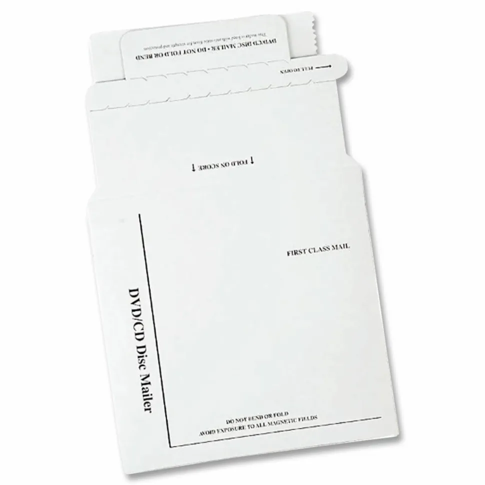 Quality Park Foam Lined Disk/CD Mailers, 5 1/8" x 5", 100% Recycled, White, Box Of 25