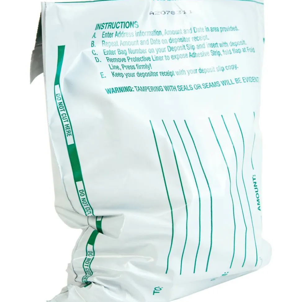 Quality Park Night Deposit Bags, 8 1/2" x 10 1/2", White, Pack Of 100