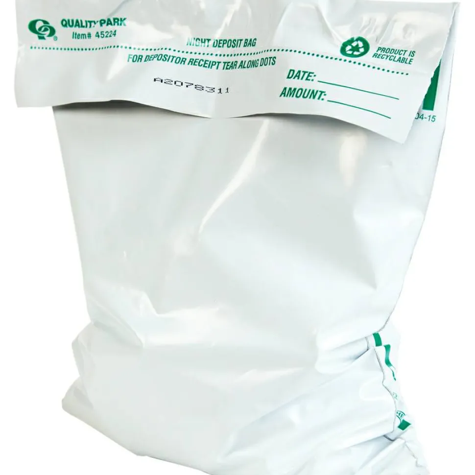 Quality Park Night Deposit Bags, 8 1/2" x 10 1/2", White, Pack Of 100