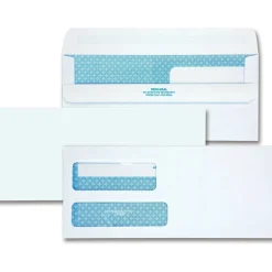 Quality Park No. 9 Double Window Security Tint Envelopes with Self-Seal Closure - Security - #9 - 3 7/8