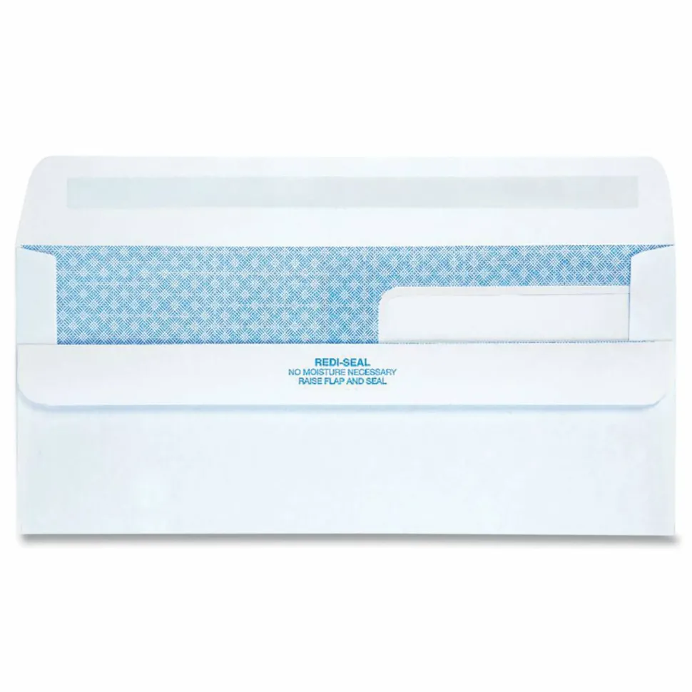 Quality Park No. 9 Double Window Security Tint Envelopes with Self-Seal Closure - Security - #9 - 3 7/8"x 8 7/8" - 24 lb - Adhesive - 250 Box - White