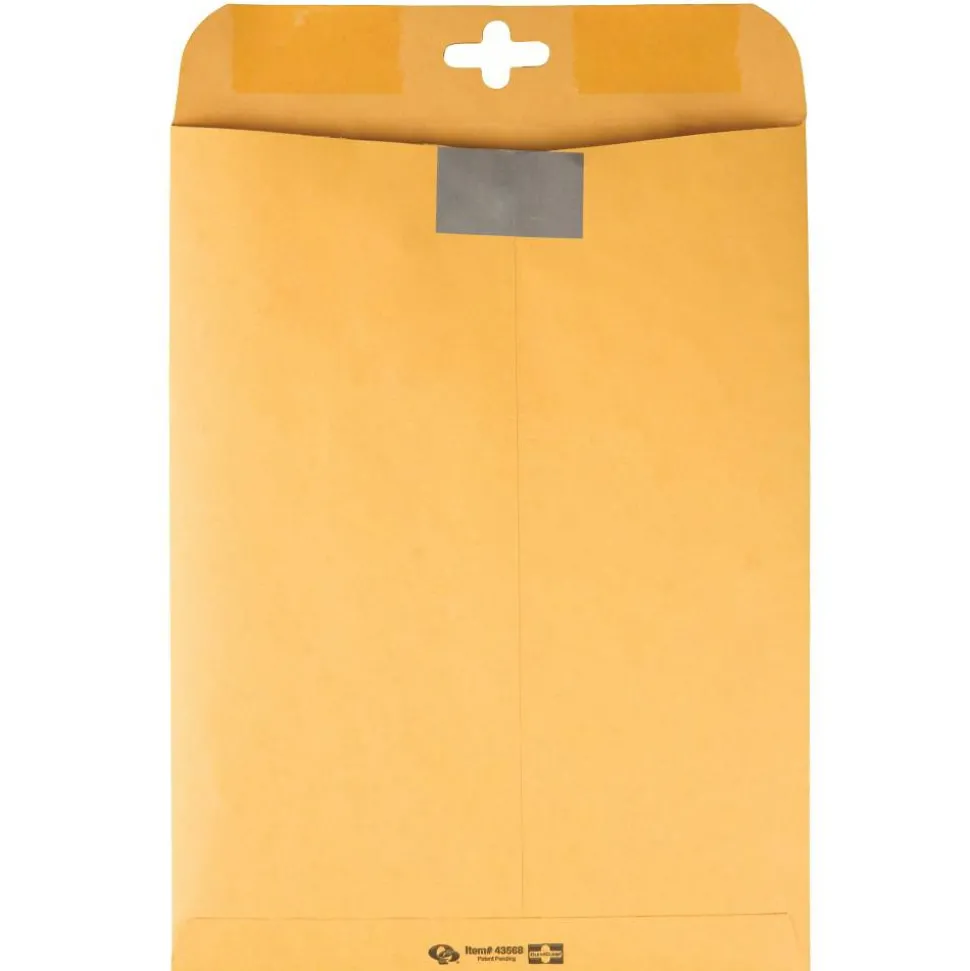 Quality Park Postage Savings ClearClasp Envelopes, 9" x 12", Brown Kraft, Pack Of 100