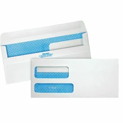 Quality Park #9 Redi-Seal Double-Window Security Envelopes, Left Windows (Top/Bottom), Self-Seal, White, Box Of 500