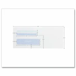 Quality Park #8 5/8 Redi-Seal Double-Window Security Envelopes, Left Windows (Top/Bottom), Self-Seal, White, Box Of 500