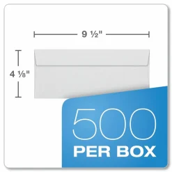 Quality Park #10 Redi-Seal Envelopes, Double-Window, Security, Self-Sealing, White, Box Of 500