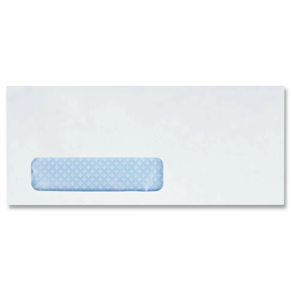 Quality Park #10 Redi-Strip Business Envelopes, Bottom Left Window, Self Adhesive, Window, White, Box Of 500