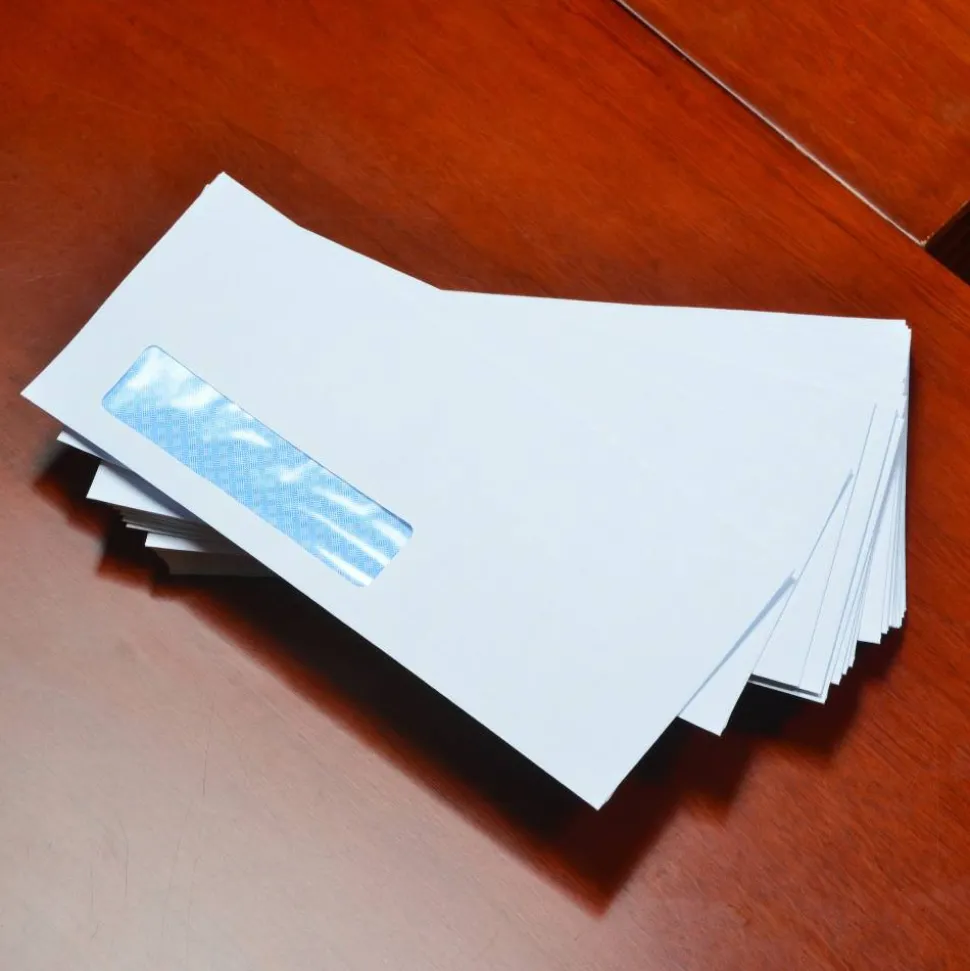 Quality Park #10 Redi-Strip Business Envelopes, Bottom Left Window, Self Adhesive, Window, White, Box Of 500