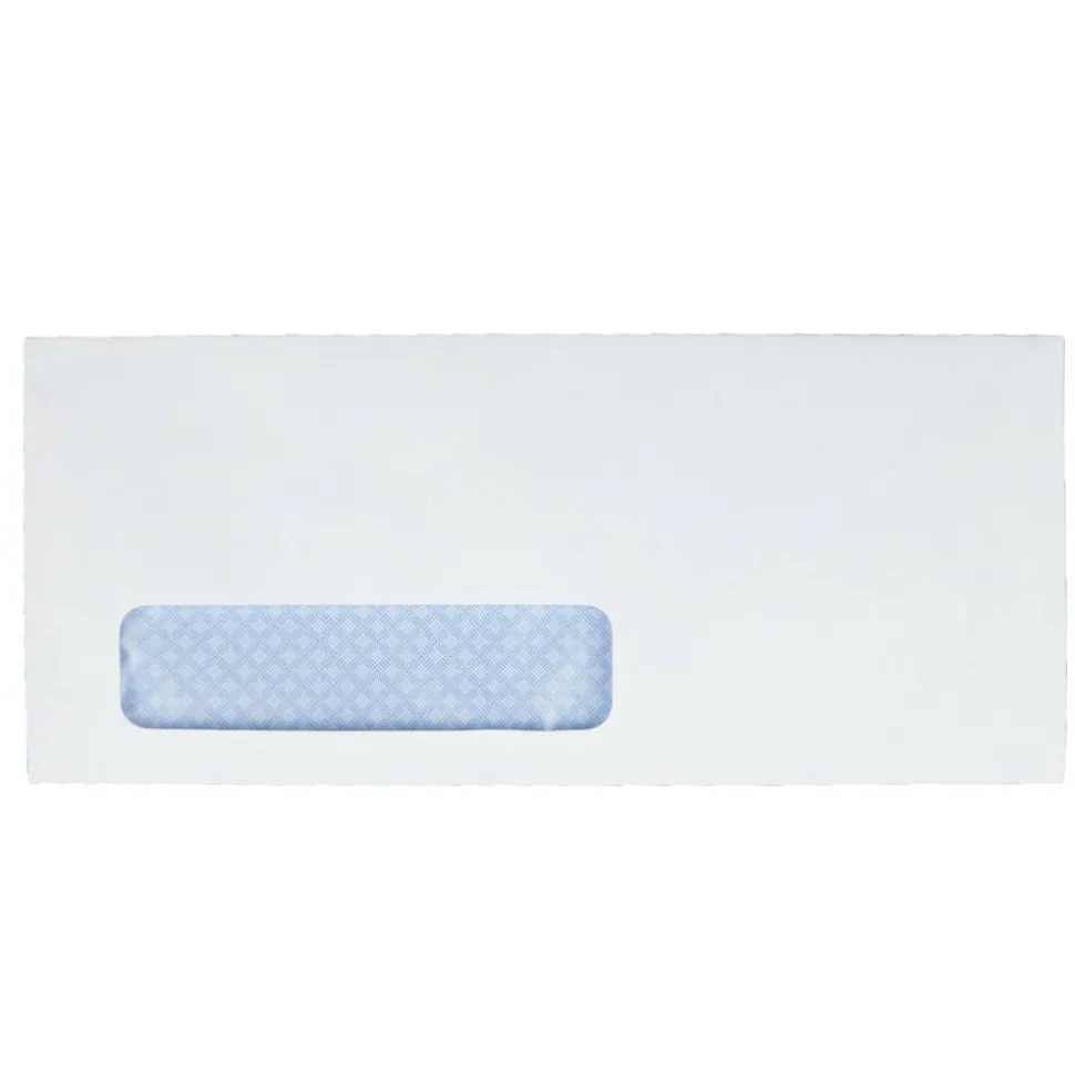 Quality Park #10 Redi-Strip Business Envelopes, Bottom Left Window, Self Adhesive, Window, White, Box Of 500