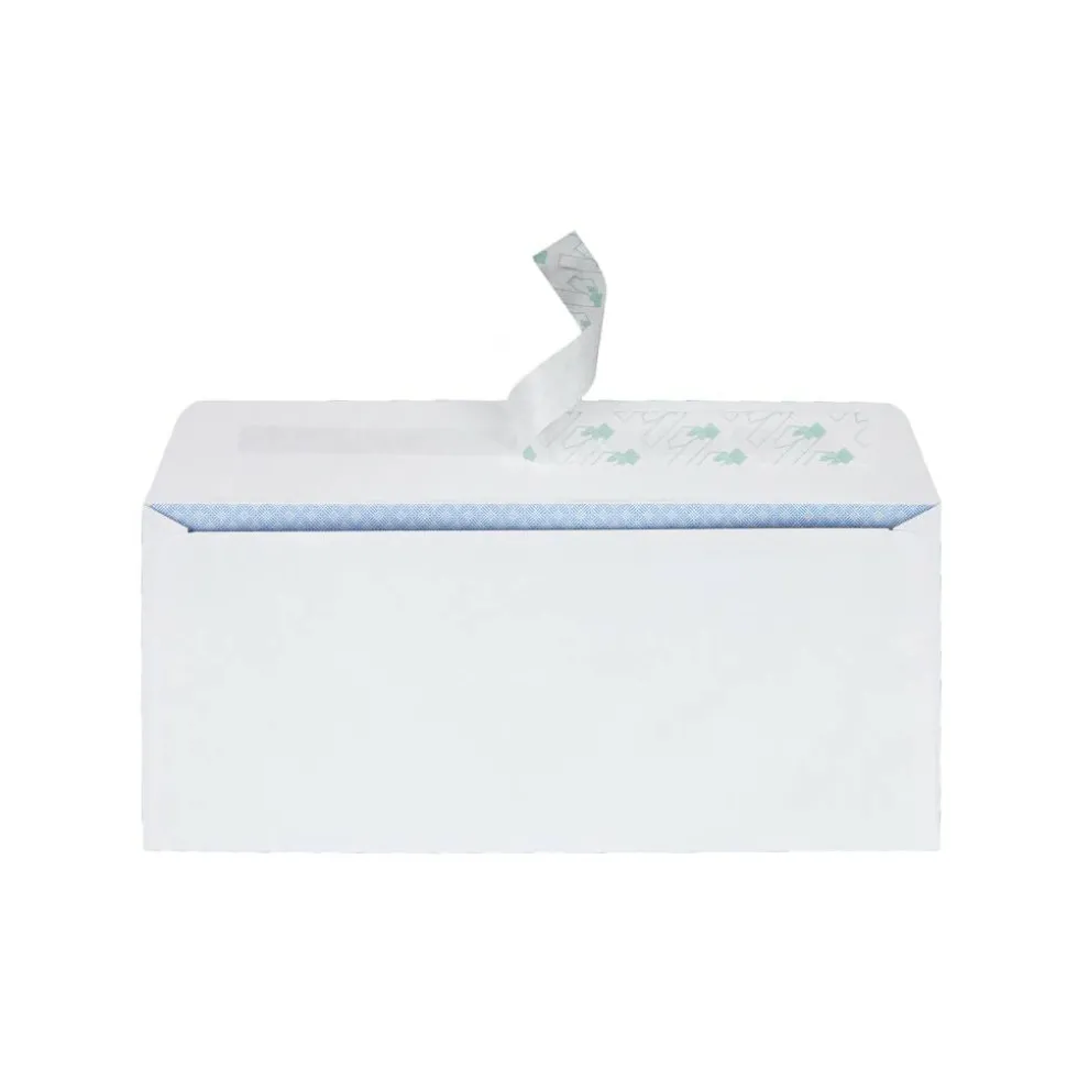 Quality Park #10 Redi-Strip Business Envelopes, Bottom Left Window, Self Adhesive, Window, White, Box Of 500