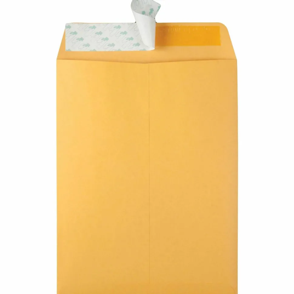 Quality Park Redi-Strip Catalog Envelopes, 9" x 12", Self-Adhesive, Brown Kraft, Box Of 100